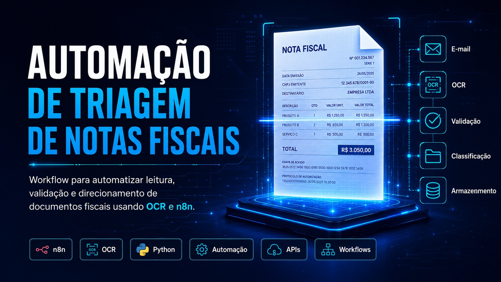 Capa do projeto Automação de Triagem de Notas Fiscais